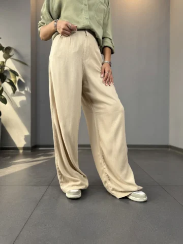 شلوار شلوار نیم بگ لینن 10270 شیک