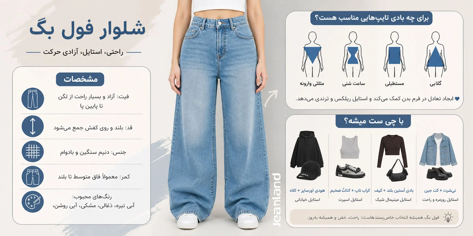 شلوار فول بگ فروشگاه جین لند